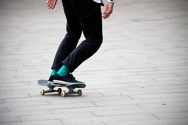 Skateboarding on Sidewalk