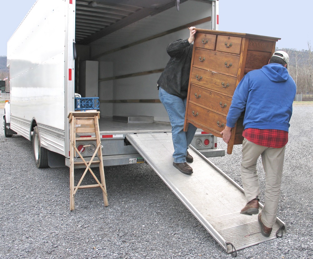 Loading furniture into a moving truck