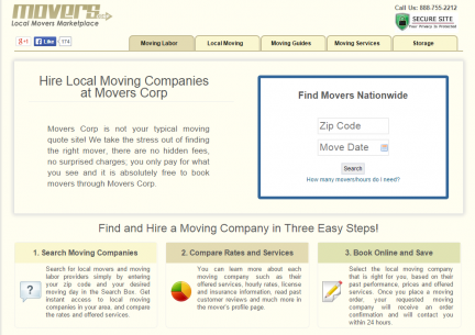 moverscorp.com screen shot
