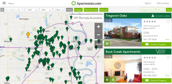 map of available apartment locations