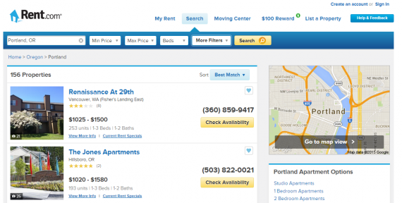 rent.com search page