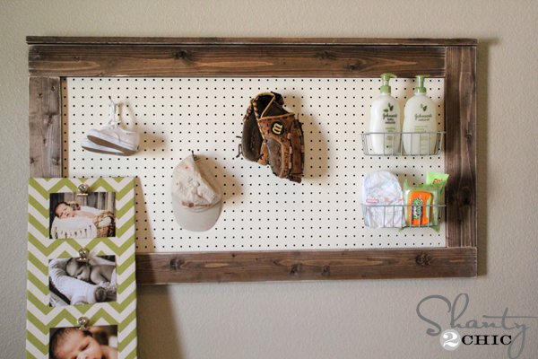 peg board with pegged items