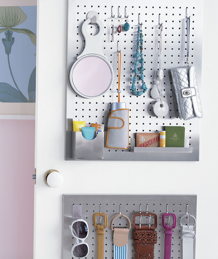 pegboard with items on it